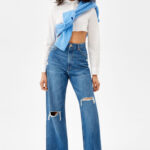 Ripped Wide-Leg ’90s Jeans
