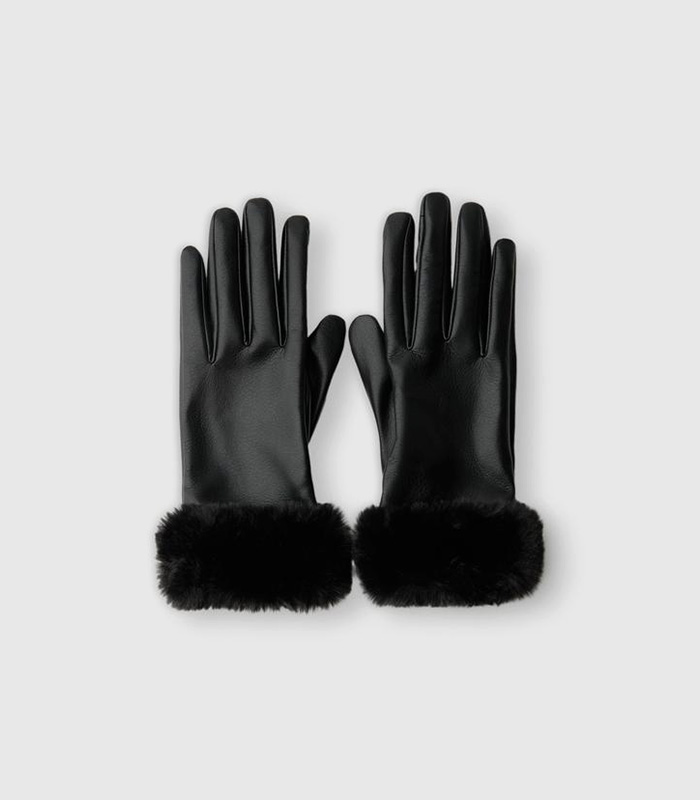 Faux leather gloves